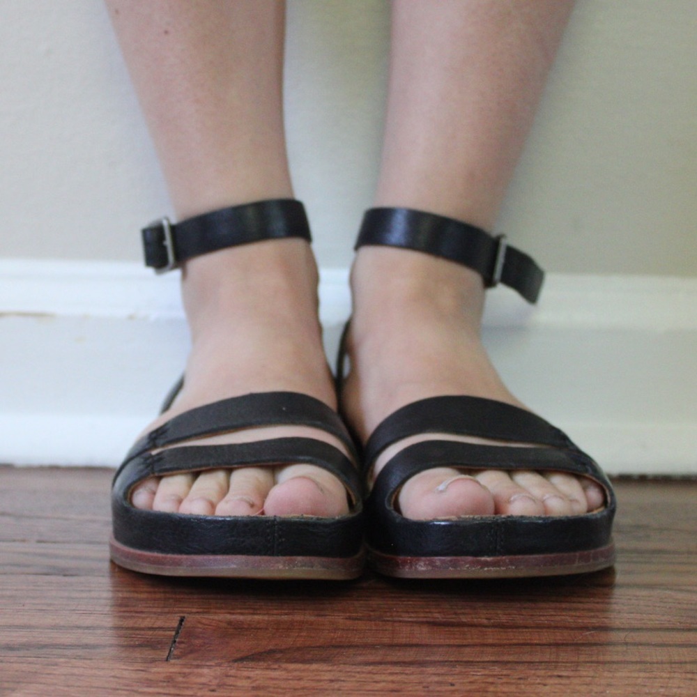 Korkease black gladiator sandal size 6